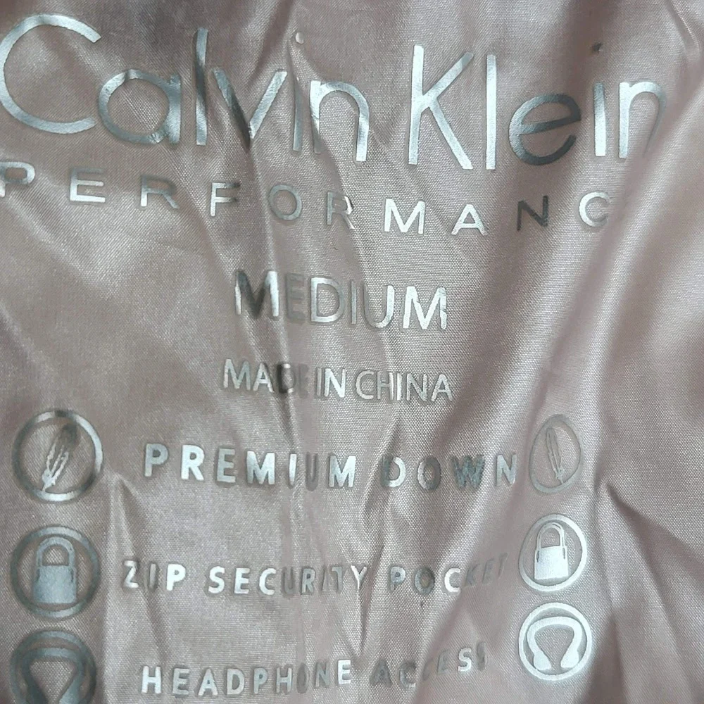 Calvin Klein Performance Women Vest M Pink‎ Puffer Down Logo Zipper Sleeveless